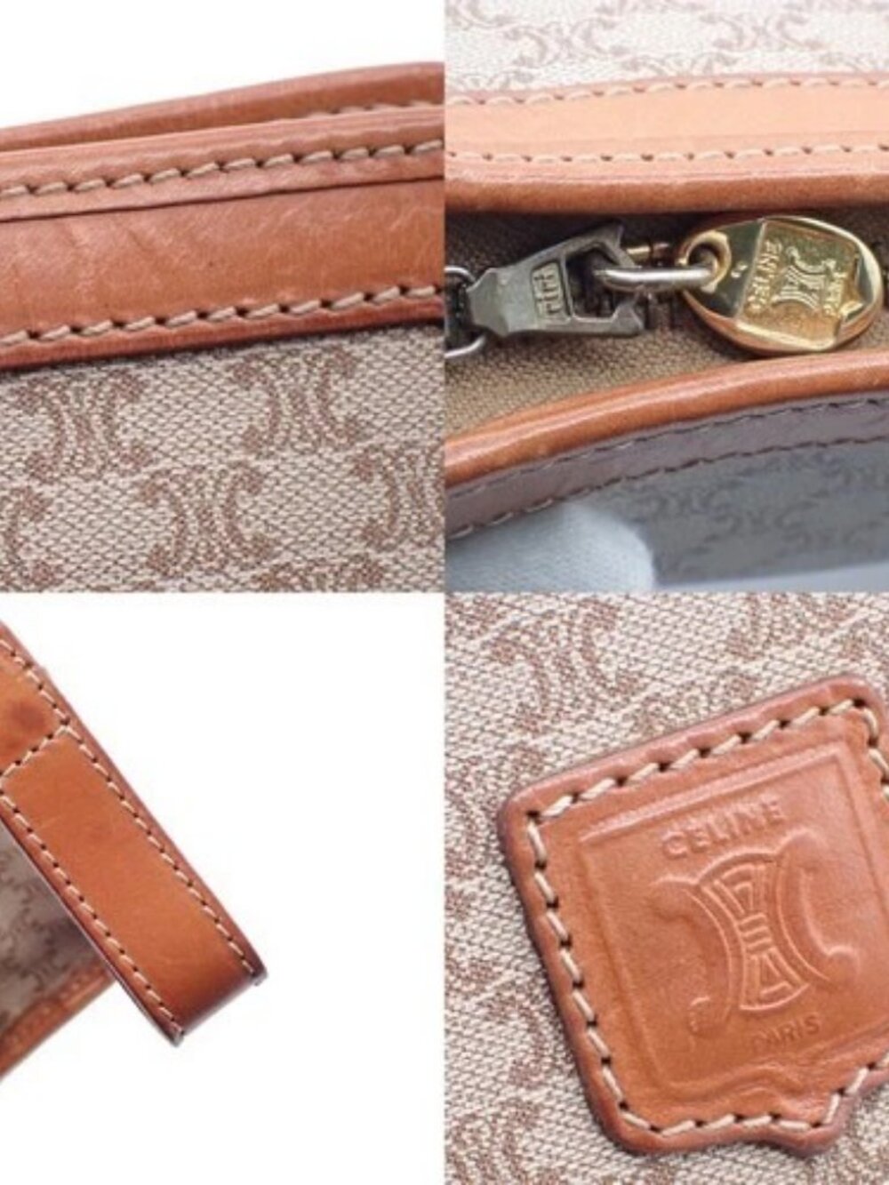 CELINE Logo Macadam Pattern Clutch Bag PVC Leather Brown GHW Italy 07KC370 - Picture 8 of 14